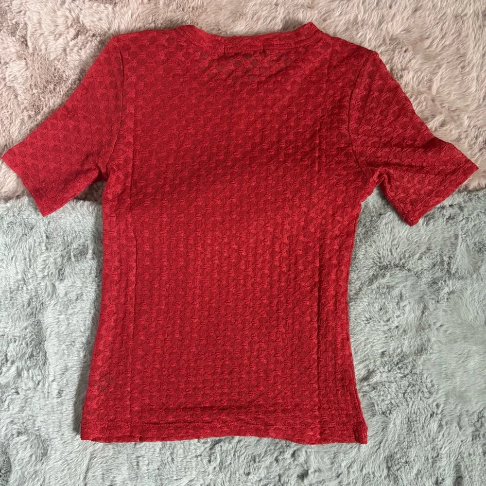 Sanctuary orange sheer short sleeve top